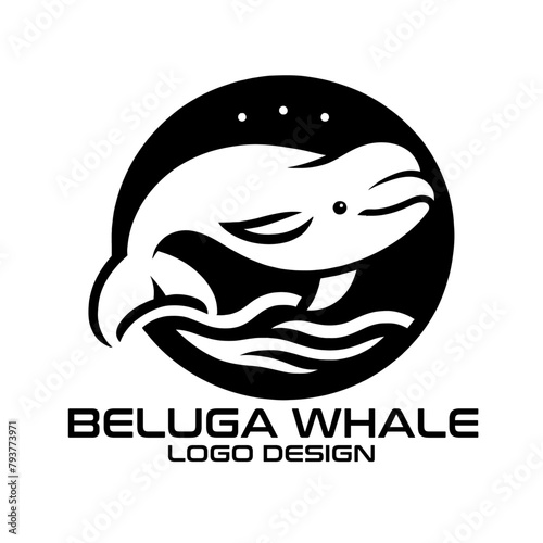 Beluga Whale Vector Logo Design photo