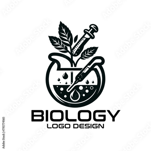 Biology Vector Logo Design photo