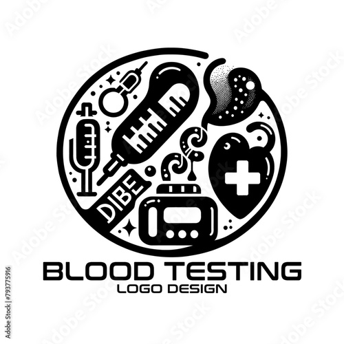 Blood Testing Vector Logo Design