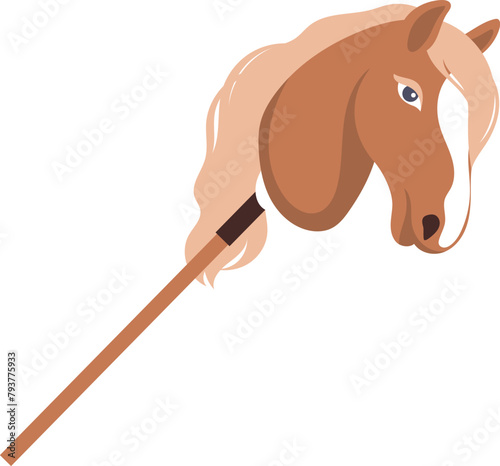 Light brown horse with white spot on muzzle for hobbyhorse