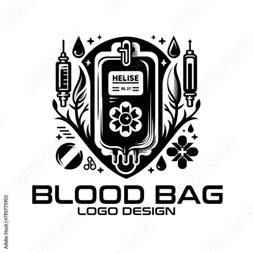 Blood Bag Vector Logo Design photo