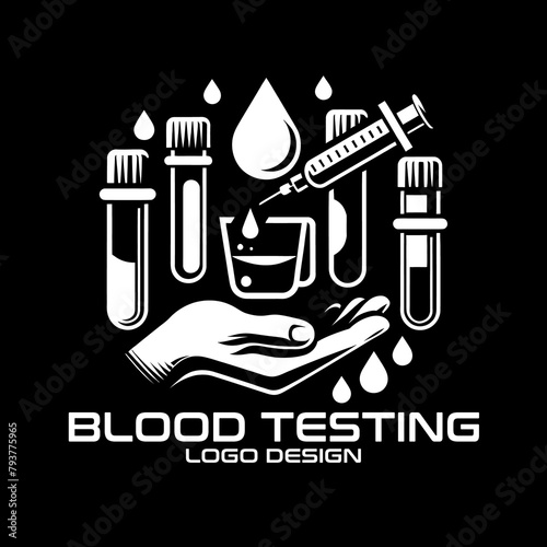 Blood Testing Vector Logo Design
