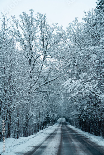 winter road outside the city
