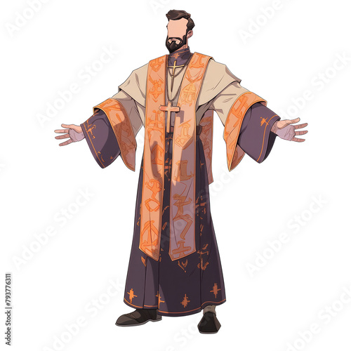 An illustration of a faceless man of the Christian faith