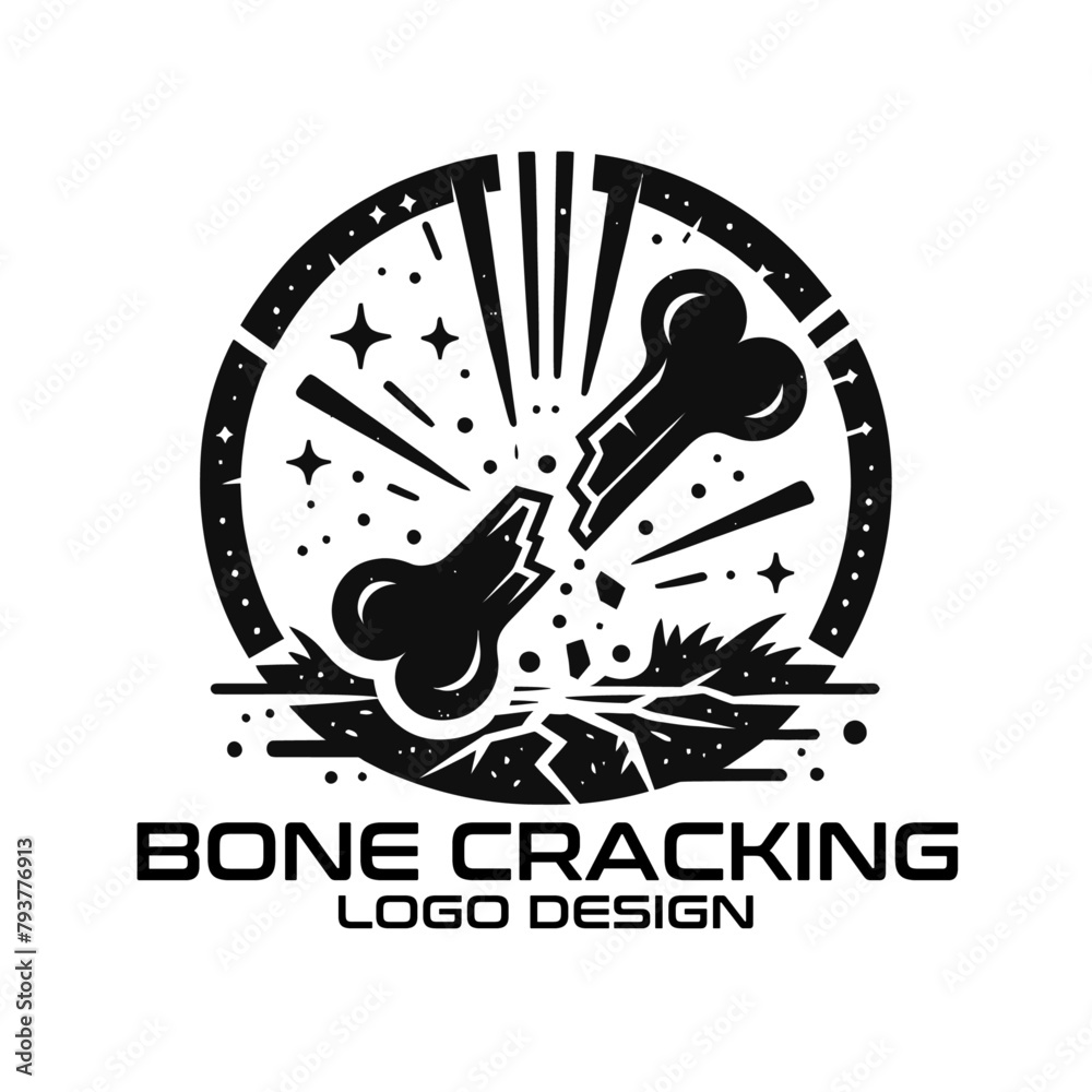 Obraz premium Bone Cracking Vector Logo Design