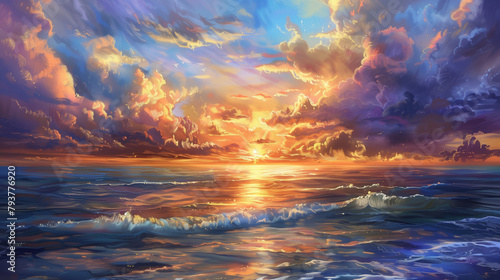 Golden Sunrise  Hopeful Dawn Over Ocean
