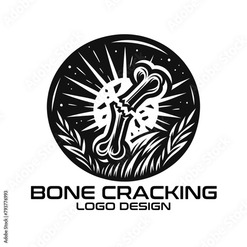 Bone Cracking Vector Logo Design photo