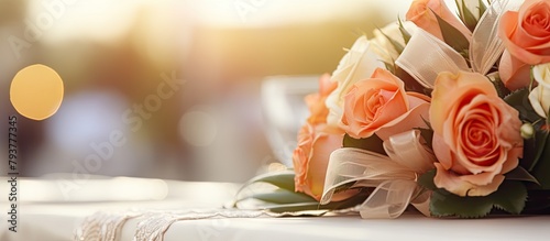 Bouquet adorns table photo