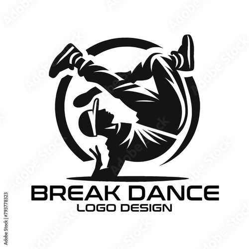Break Dance Vector Logo Design