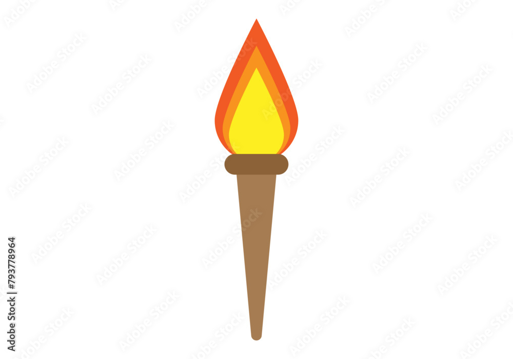 Icono de una antorcha en fondo blanco.