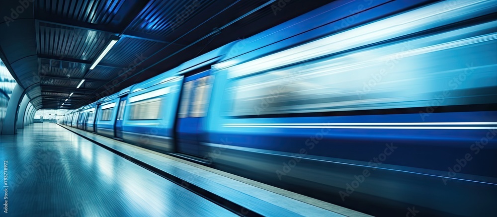 Train speeds in subway with blurred motion