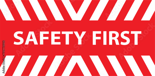 Safety symbols and first signs  work safety  caution work hazards  danger surveillance  zero accident  vector icon illustration