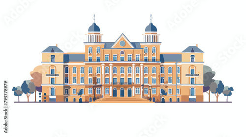 City hall building in flat style isolated on white background