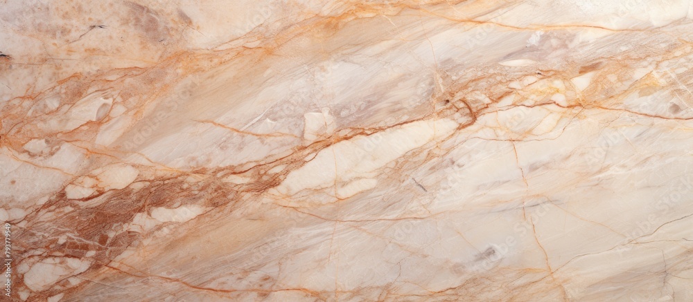 Close up of intricate brown and white marble slab