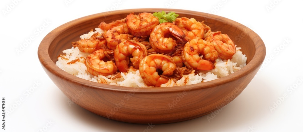 Shrimp and rice dish with parsley Shrimp and rice dish with parsley