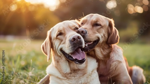 Celebrate non-human bonds with dogs joyfully playing on International Day of Friendship