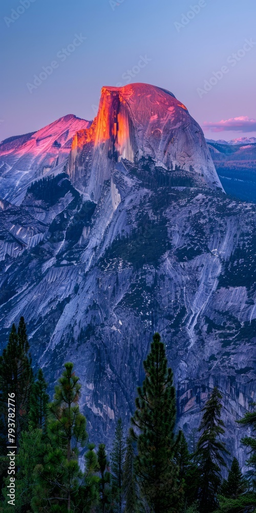 b'Half Dome at Sunset in Yosemite National Park'