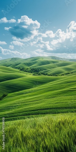 Green rolling hills of Tuscany landscape