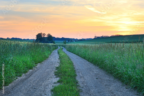 Feldweg, Sonnenuntergang