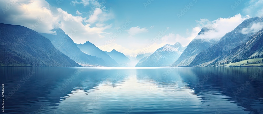 Lake and Mountains View