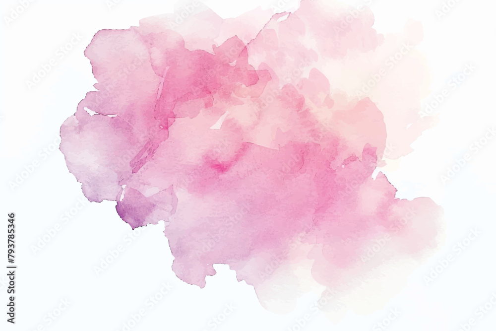 A single, vibrant purple flower, rendered in watercolor, takes center stage on a clean white background.