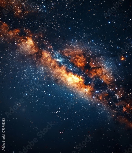 Amazing space background with stars and nebula © duyina1990