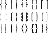 Parenthesis text brackets, curly frames. High quality Bracket icons collection for reuse in designing. 