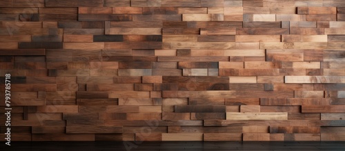 Close up of wooden wall and black floor