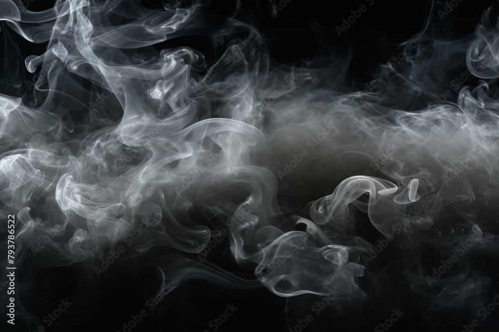 Fototapeta premium b'Smoke rising against black background'