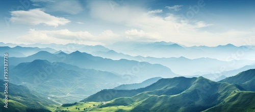 Mountain Valley and Blue Sky