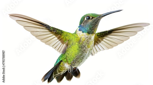 Hummingbird exotic bird design in watercolor style isolated © Barosanu