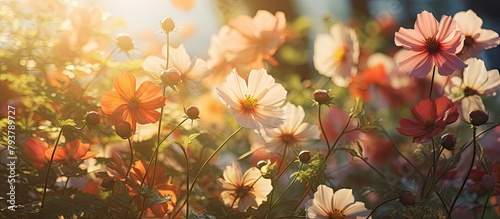 Sunlight filtering through blooming field © Ilgun