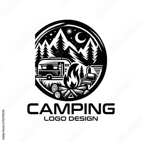 Camping Vector Logo Design