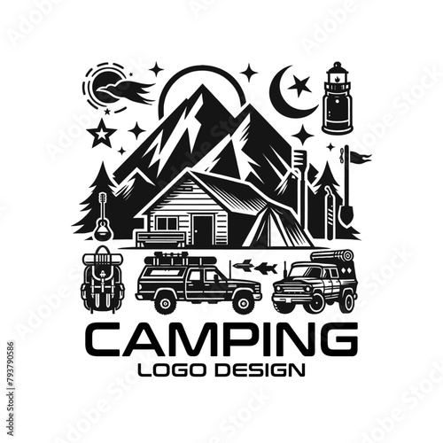 Camping Vector Logo Design