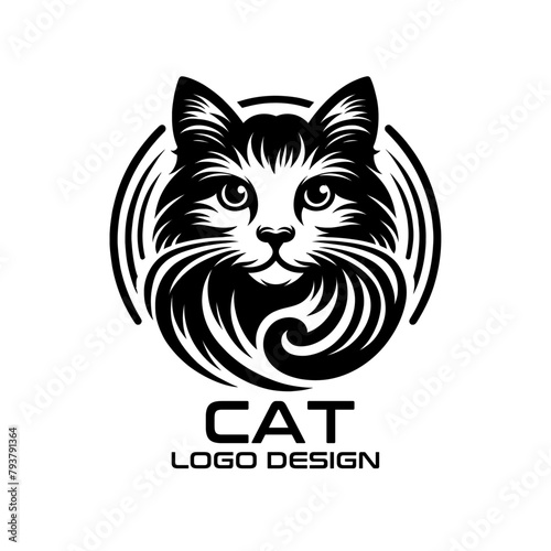 Cat Vector Logo Design photo