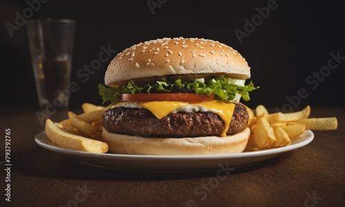 Tasty Hamburger and Chips