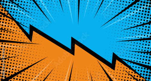 Comic style two color pop art background. Versus comic book background