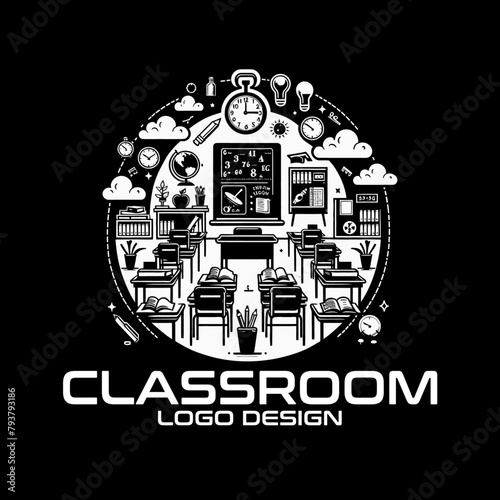 Classroom Vector Logo Design photo