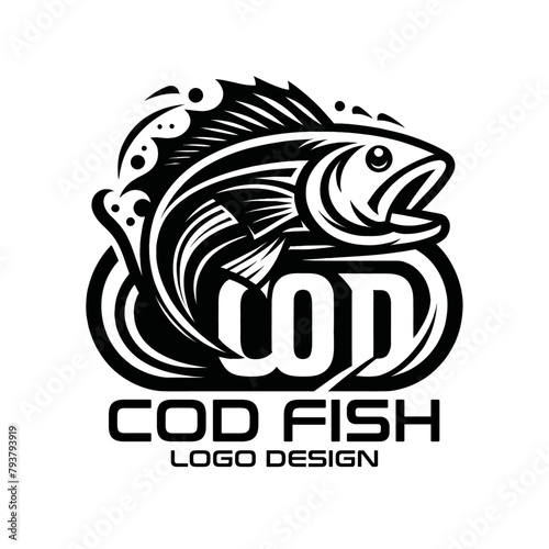 Cod Fish Vector Logo Design 