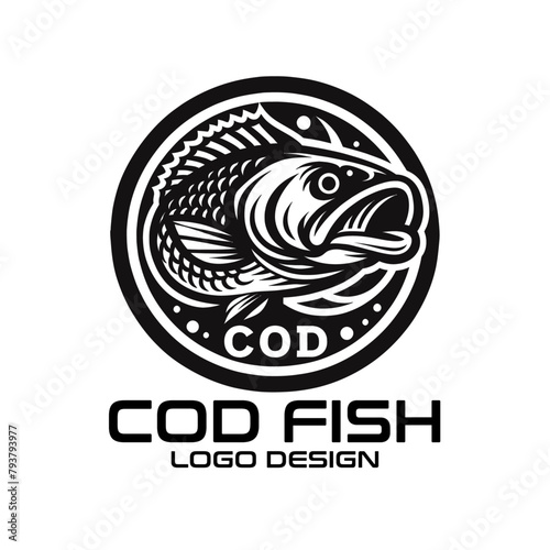 Cod Fish Vector Logo Design 