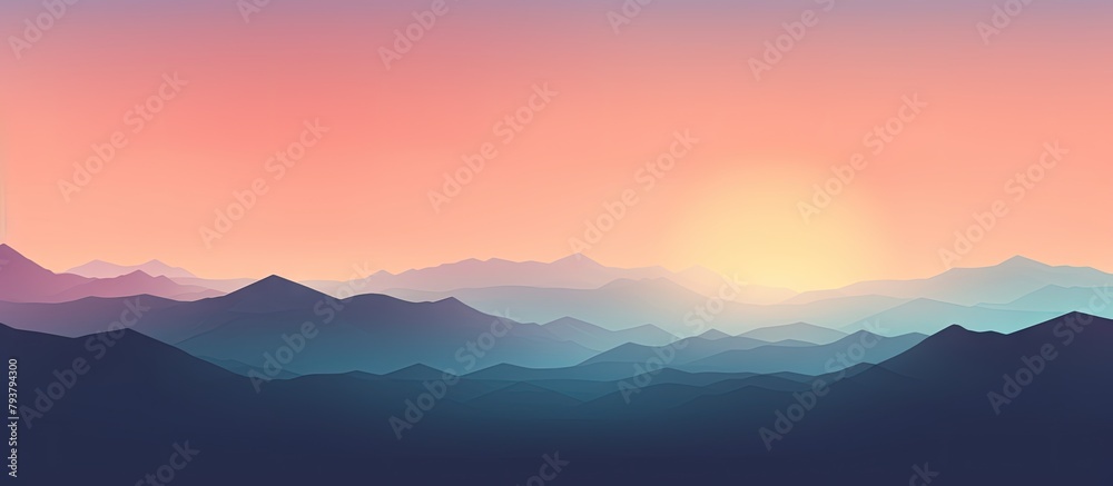 Sunset Over Mountain Range Sky Background