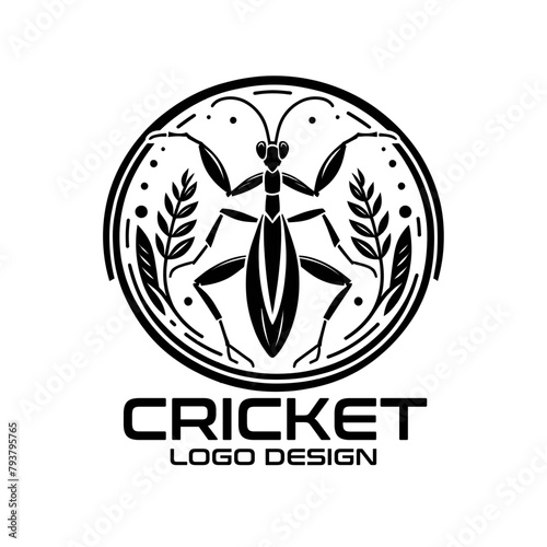 Cricket Bug Vector Logo Design photo