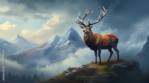 deer in the mountains © PZ Studio