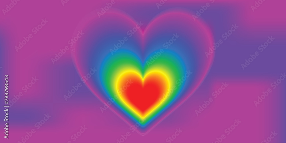 abstract colorful gradient rainbow heart background 