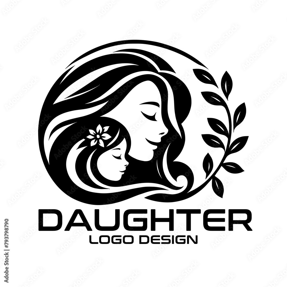 Daughter Vector Logo Design Daughter Vector Logo Design