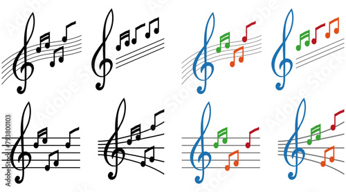 simple musical note symbol, treble clef concept, music notes with treble clef, music label, treble clef sign, musical note logo, vector artwork