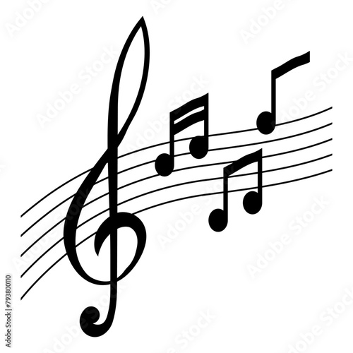 simple musical note symbol, treble clef concept, music notes with treble clef, music label, treble clef sign, musical note logo, vector artwork
