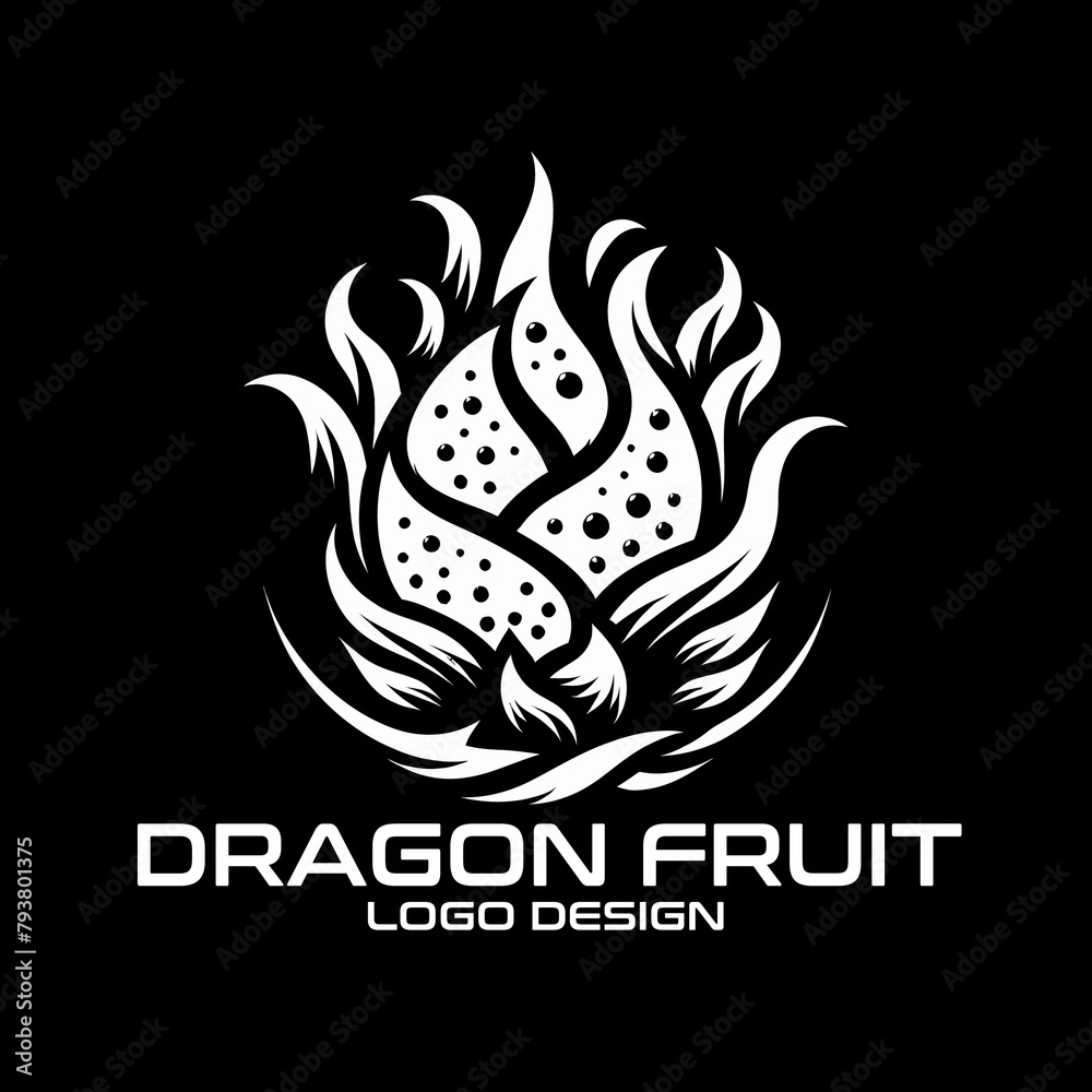 Obraz premium Dragon Fruit Vector Logo Design