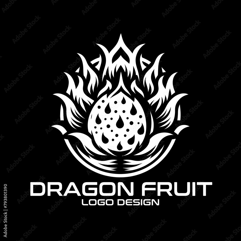 Fototapeta premium Dragon Fruit Vector Logo Design