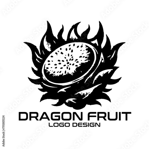 Dragon Fruit Vector Logo Design photo